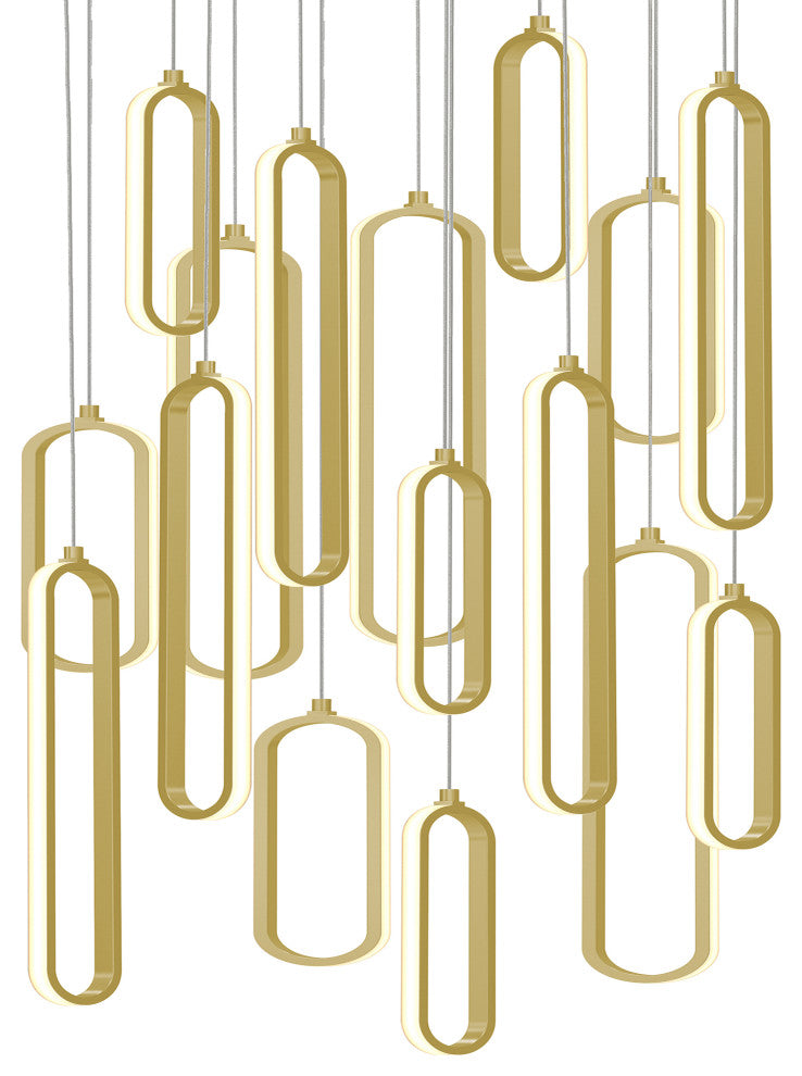 Sienna LED Round Pendant, Gold, 24"w, 232w - 5cct