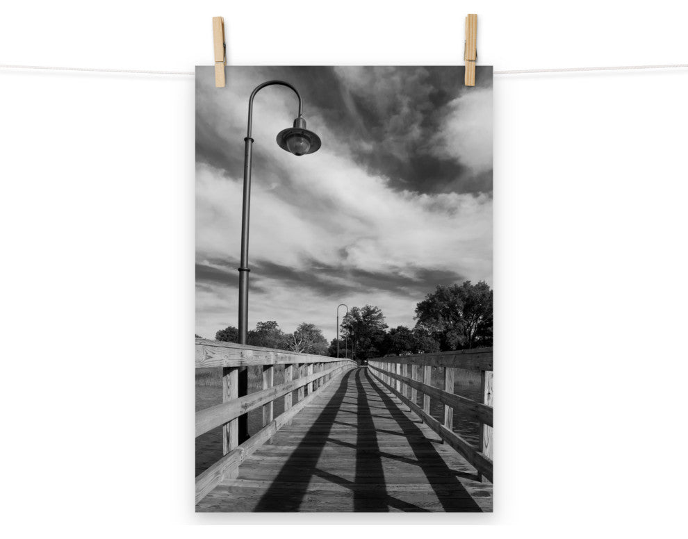 Follow the Lines Black & White Landscape Photo Unframed Wall Art Print, 12" X 18"