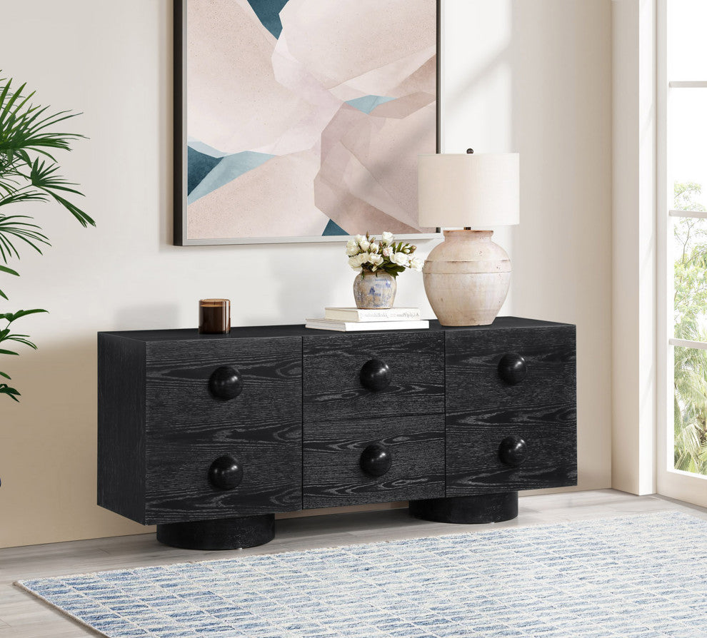 Bubble Wood Sideboard/Buffet, Black