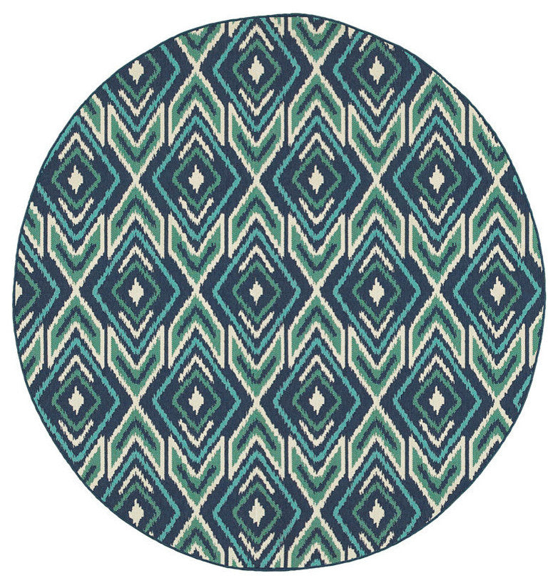 Meridian 2209B, Navy/Green, 8'6"x13'0"