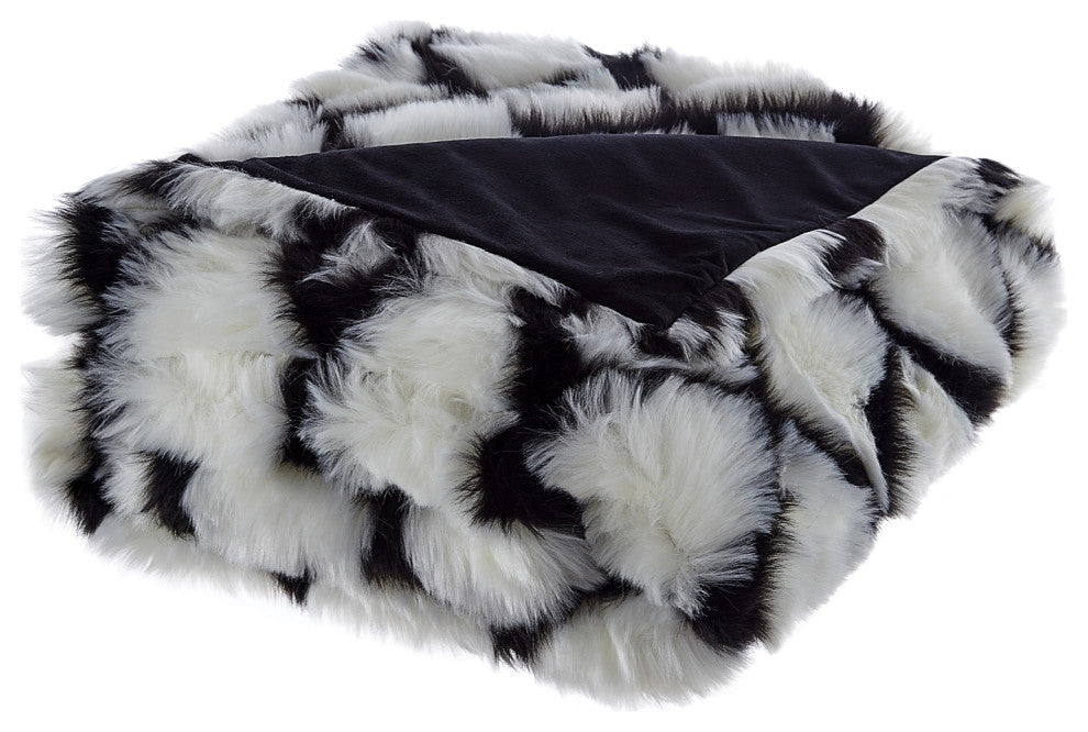 Inspired Home Hillary Throw Luxuriously Soft, Acrylic 50"x60", Black