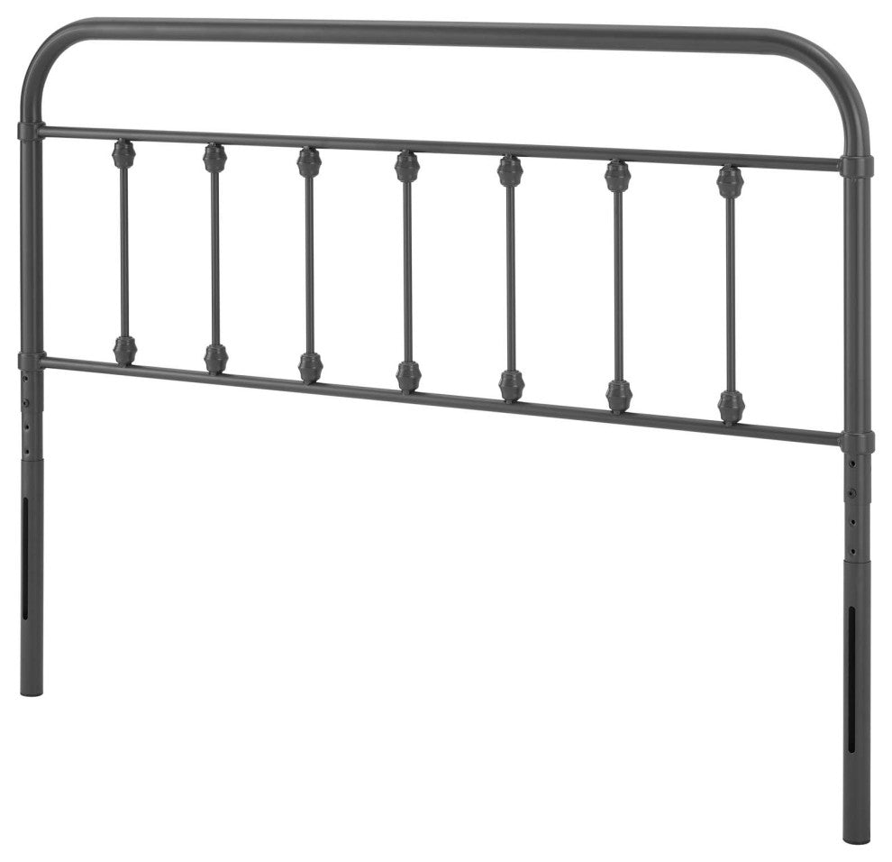 Headboard, King Size, Metal, Gray, Modern Farmhouse, Bedroom Master
