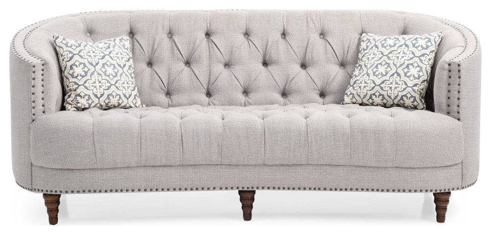 Charleston 63 in. W Flared Arm Polyester Straight Sofa, 86 in.