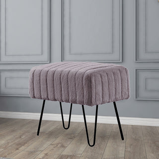 Serenta Super Mink Ottoman, Charcoal, 19''x13''x17''