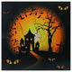 LED Lighted Spooky House and Eyes Halloween Canvas Wall Art 19.75"x19.75"