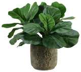 D&W Silks Fiddle Leaf Fig in Stone Planter