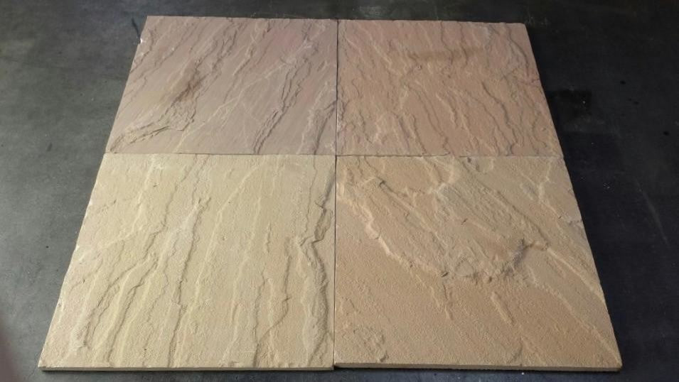 Kokomo Gold Sandstone Tiles, Natural Cleft Face, Gauged Back Finish, 12"x12"