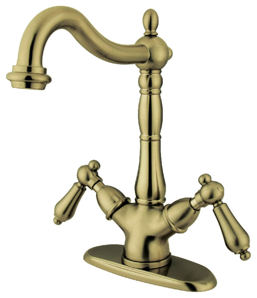 Kingston Brass 2-Handle Vessel Sink Faucet, Antique Brass
