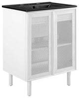 Calla 24" Perforated Metal Bathroom Vanity - Black White