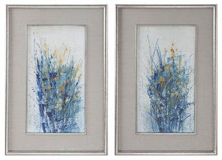 Uttermost Indigo Florals Framed Art Set of 2