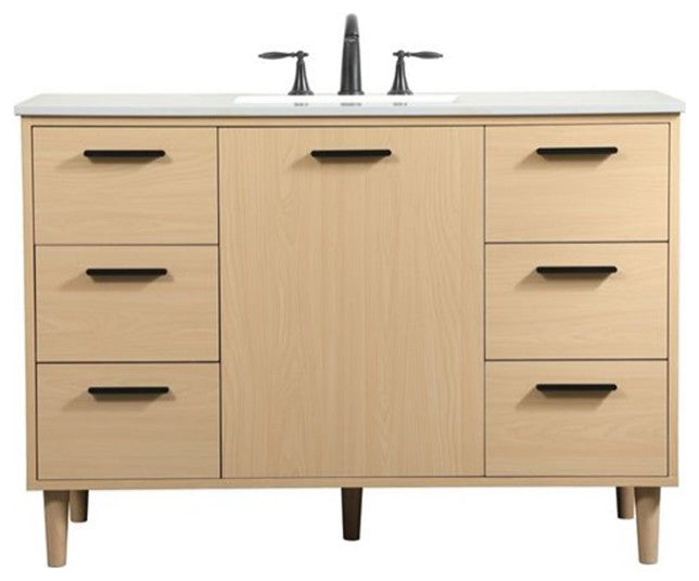 Elegant Decor Baldwin Bathroom Vanity Maple