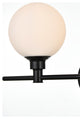 2 Light Black And Frosted White Bath Sconce
