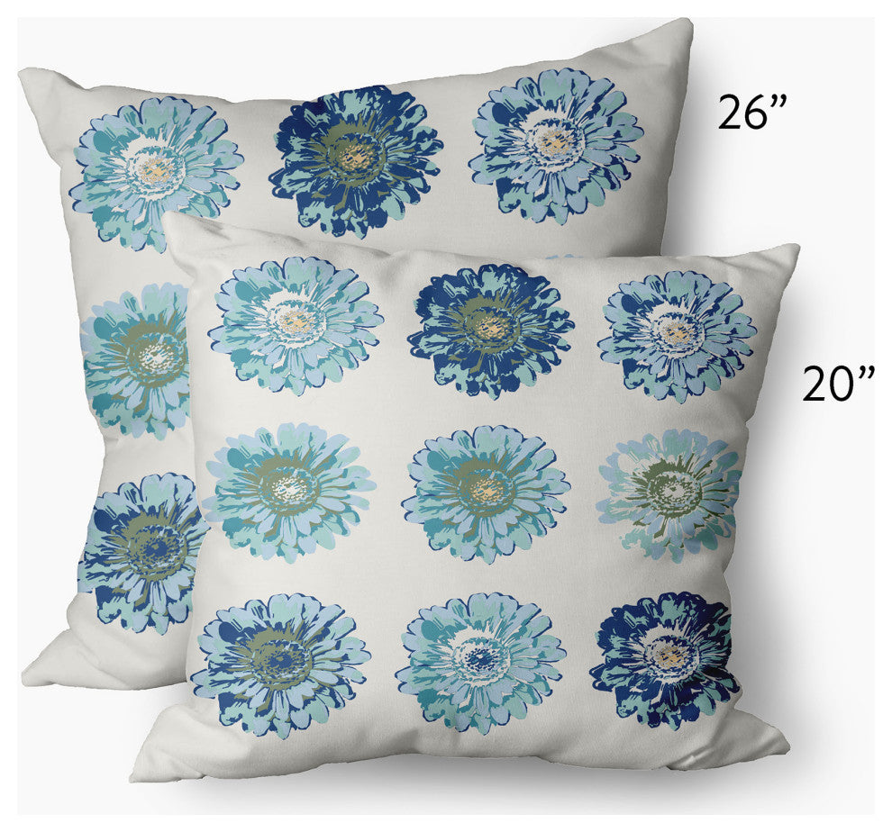 Gypsy Floral Decorative Throw Pillow, Dark Cobalt Blue, 20"x20"