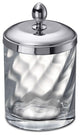 Twisted Glass Cotton Ball Jar, Chrome