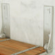 Silhouette Natural Teak Wood Folding Shower Bench Seat, Silver Frame