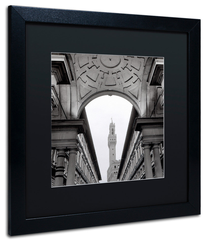 Alan Blaustein 'Firenze II' Art, Black Frame, Black Mat, 16x16