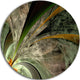 Symmetrical Fractal Flower In Green, Modern Floral Round Wall Art, 36"