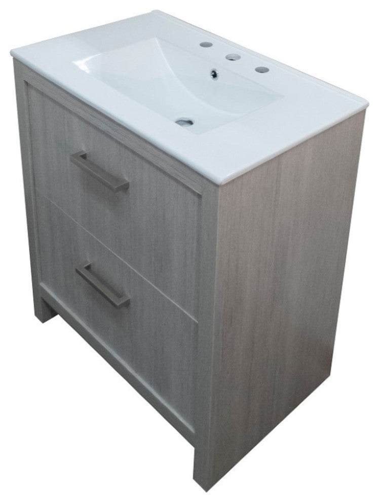 30" Single Sink Vanity With Gray Pine Finish