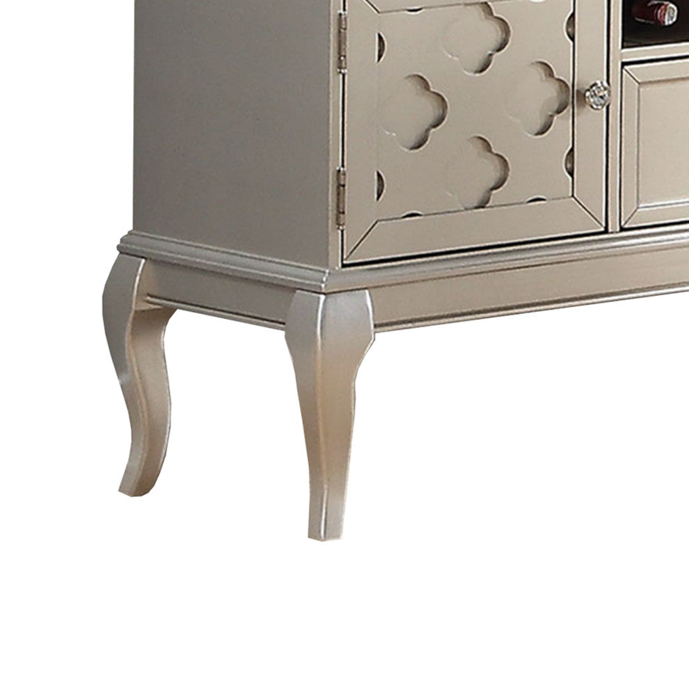 Benzara BM171388 Luxurious Appeal Rubber Wood Server, Silver