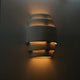 Ziggurat Outdoor Wall Light, Dark Bronze, Open Top