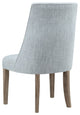 Martha Stewart Winfield Upholstered Farmhouse Dining Chair, Light Blue