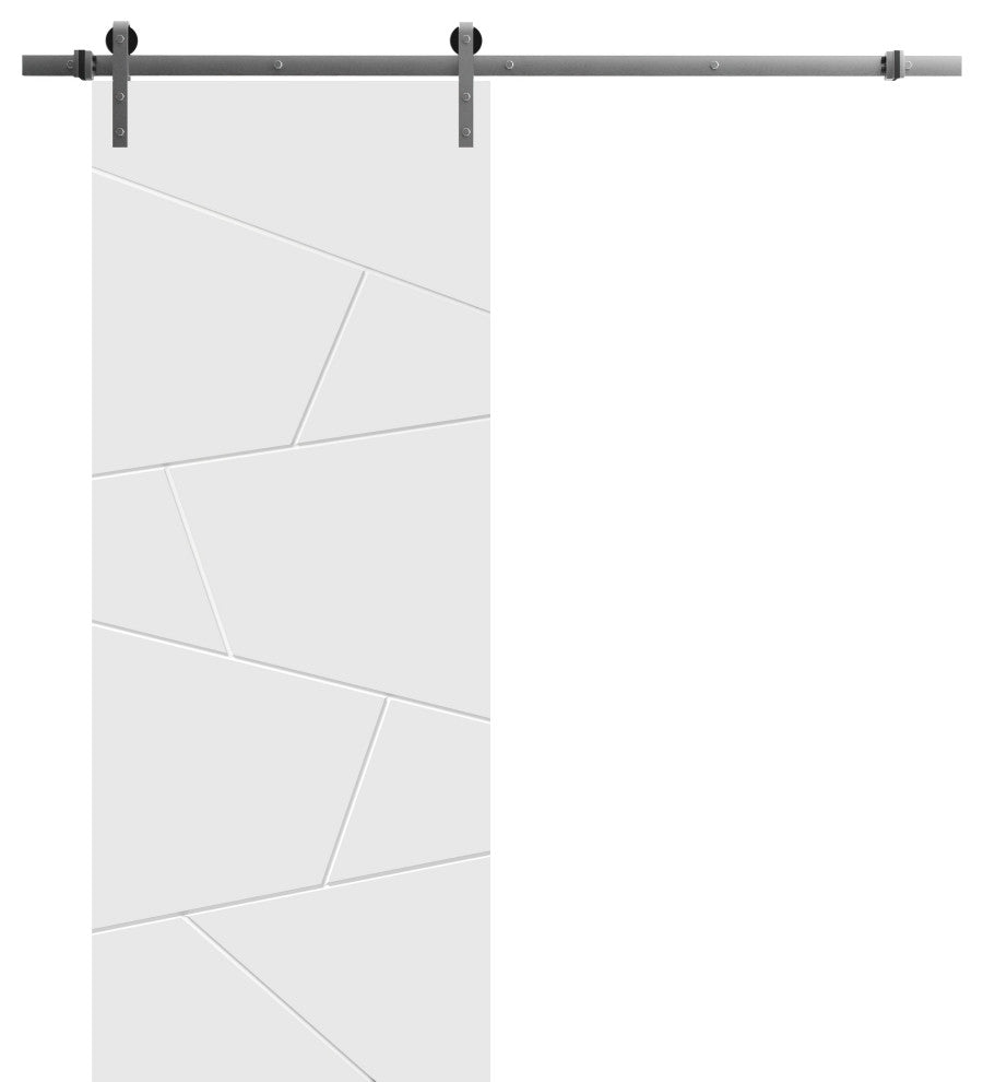 Barn Door 42 x 80 | Planum 0990 Painted White | 8FT