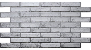 Off White Grey Bricks 3D Wall Panels, Set of 10, Covers 54.4 Sq Ft