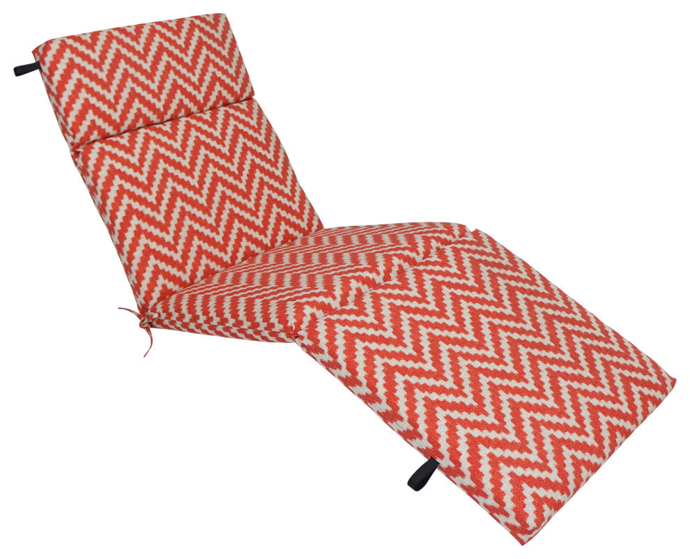 72"X24" Polyester Outdoor Chaise Lounge Cushion, Weiland Persimon