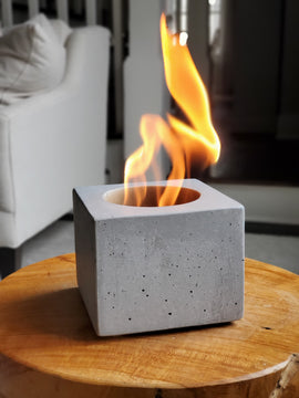 Tabletop concrete indoor fire bowl