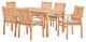 Farmstay 7 Piece Outdoor Patio Teak Wood Dining Set Natural Taupe