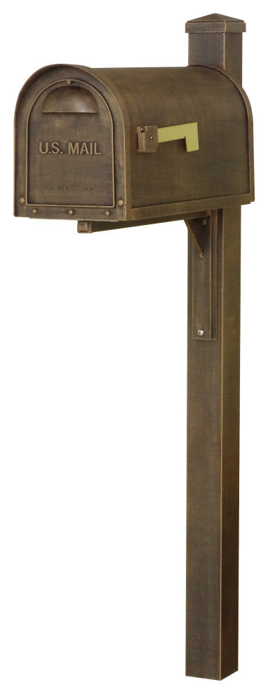 Classic Curbside Mailbox and Wellington Post Smooth, Copper