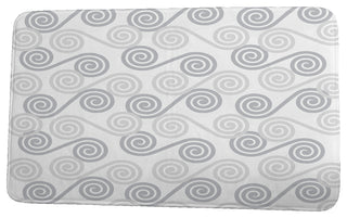 Intercoastal Waterway Rip Curl Geometric Print Bath Mat, Gray, 17"x24"