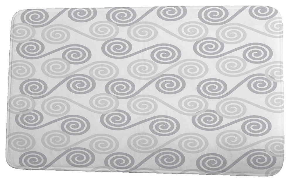 Intercoastal Waterway Rip Curl Geometric Print Bath Mat, Gray, 17"x24"