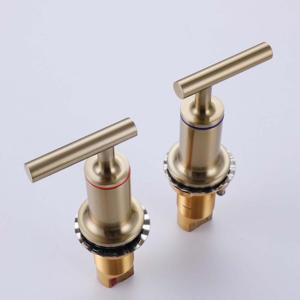 Luxury Deck Mounted Roman Bathtub Faucet With Hand Shower & 3 Lever Handles
