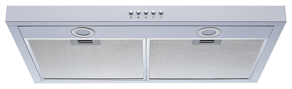 Winflo Under-Cabinet Range Hood, 301 CFM, 30", Stainless Steel, White or Black, White
