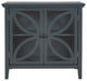 Wood Double Transparent Door Accent Cabinet with Adjustable Shelf, Navy Blue, 32