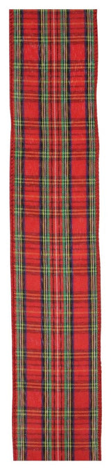 Red & Green Plaid Wired Christmas Craft Ribbon