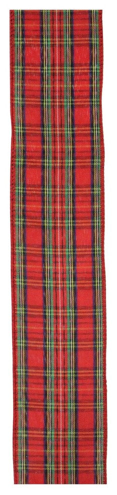 Red & Green Plaid Wired Christmas Craft Ribbon