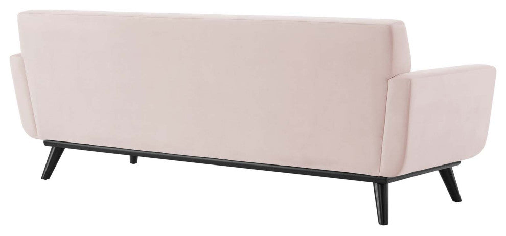Engage Channel Tufted Performance Velvet Sofa Pink