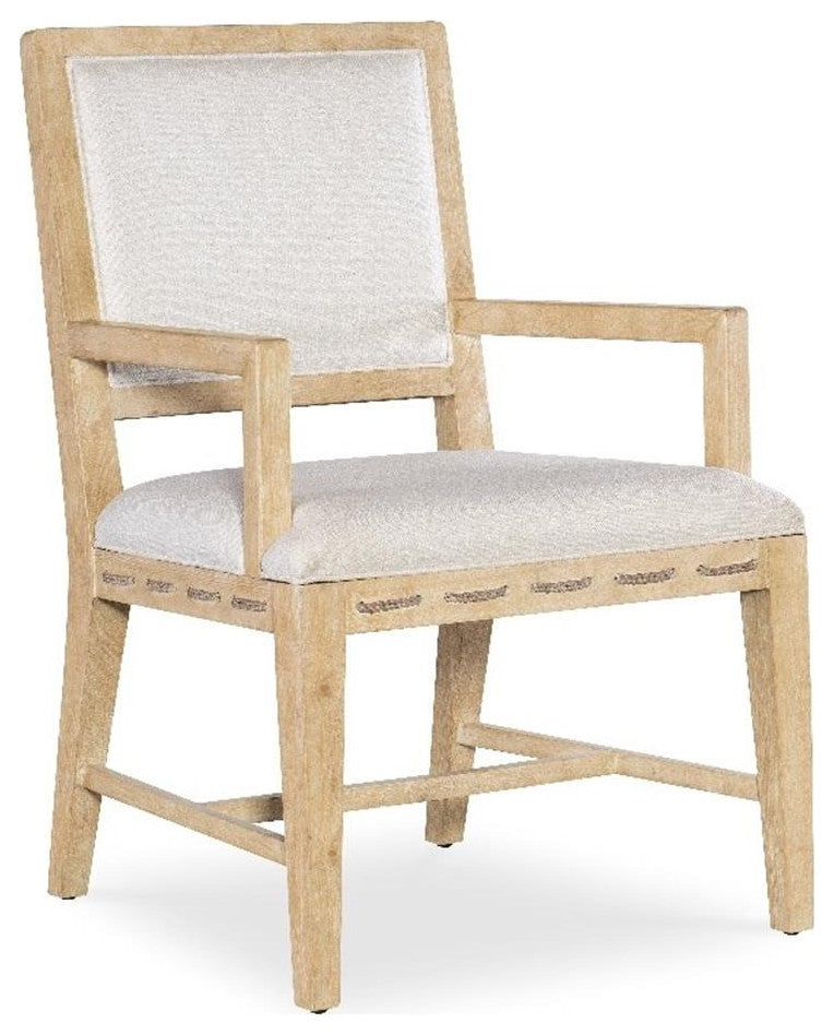 Retreat Cane Back Fabric Upholstered Arm Chair in Beige by Hooker Furniture