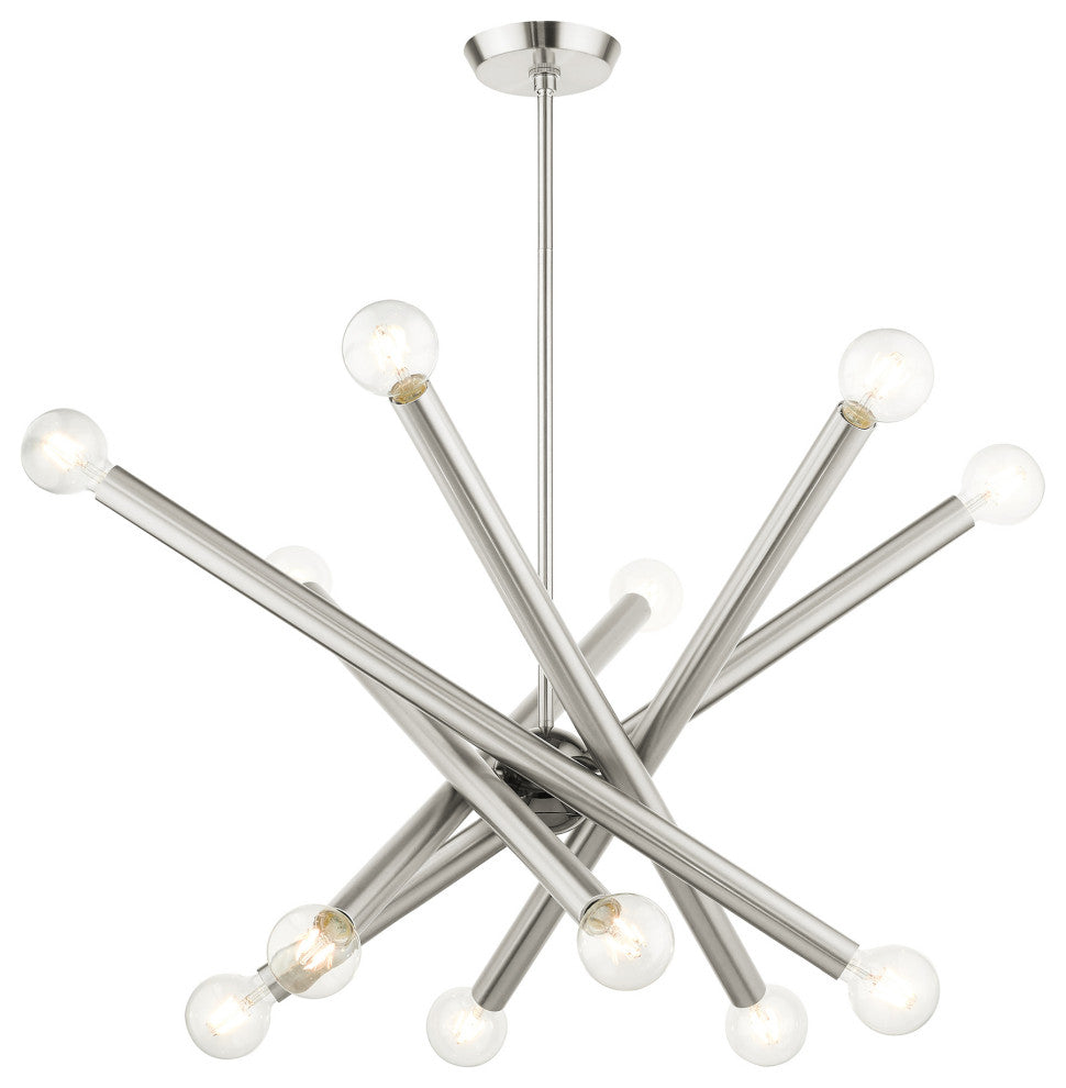 Brushed Nickel Modern, Urban, Sputnik, Dynamic, Timeless Chandelier