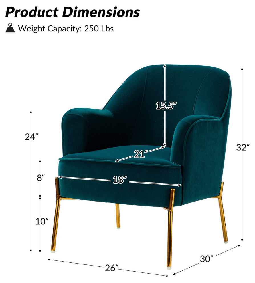 Nora Fabric Accent Chair, Teal
