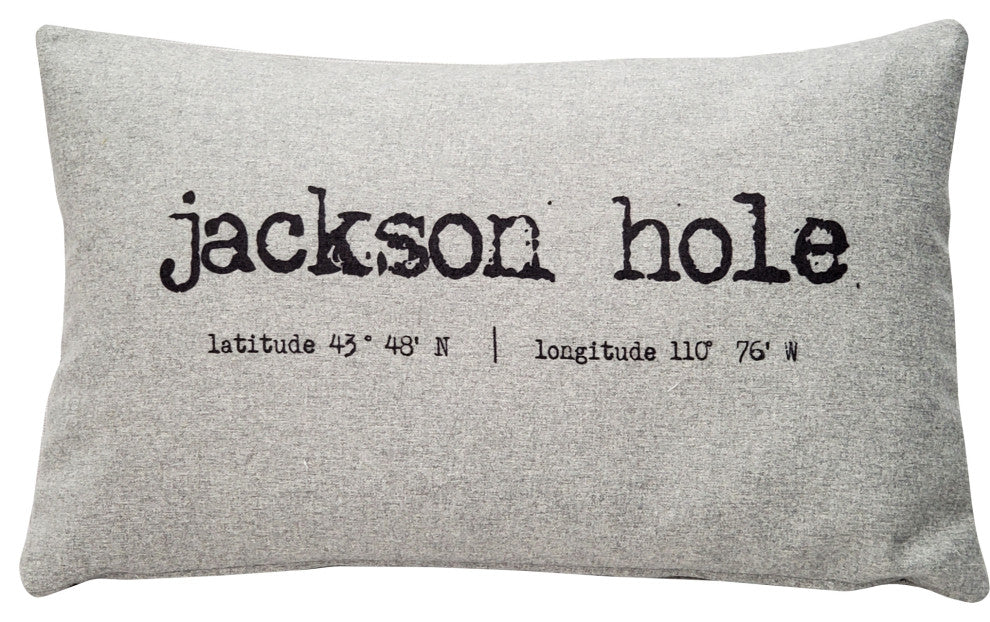 Jackson Hole Gray Felt Coordinates Pillow 12x19, with Polyfill Insert