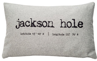 Jackson Hole Gray Felt Coordinates Pillow 12x19, with Polyfill Insert