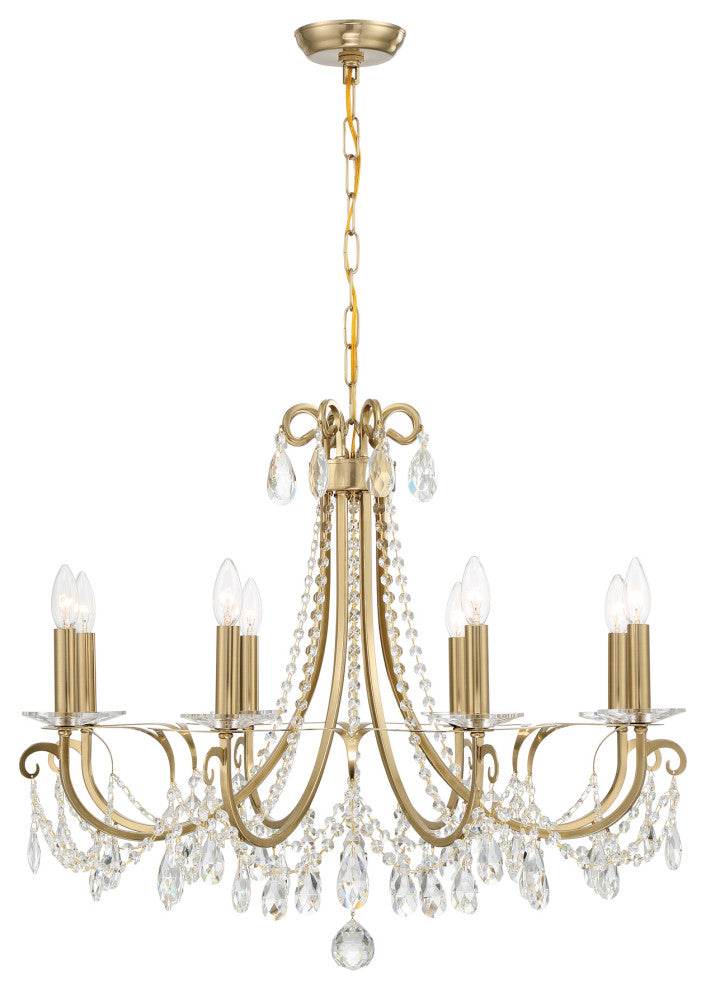 Crystorama 6828-VG-CL-MWP Othello 8-Light Vibrant Gold Chandelier