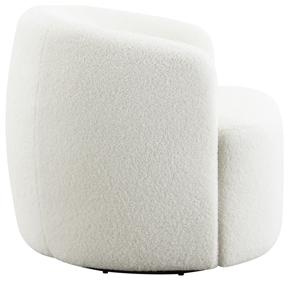 Hudson Faux Sheepskin Upholstered Swivel Chair Natural