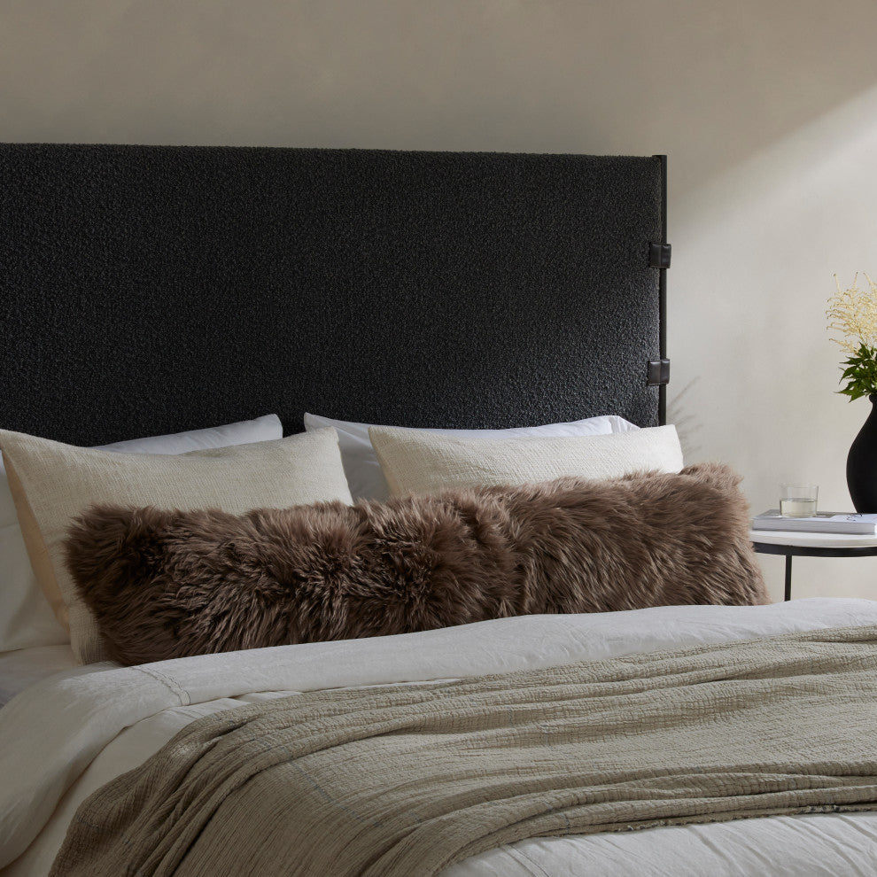 Lalo Lambskin Lumbar Pillow, Single-Taup