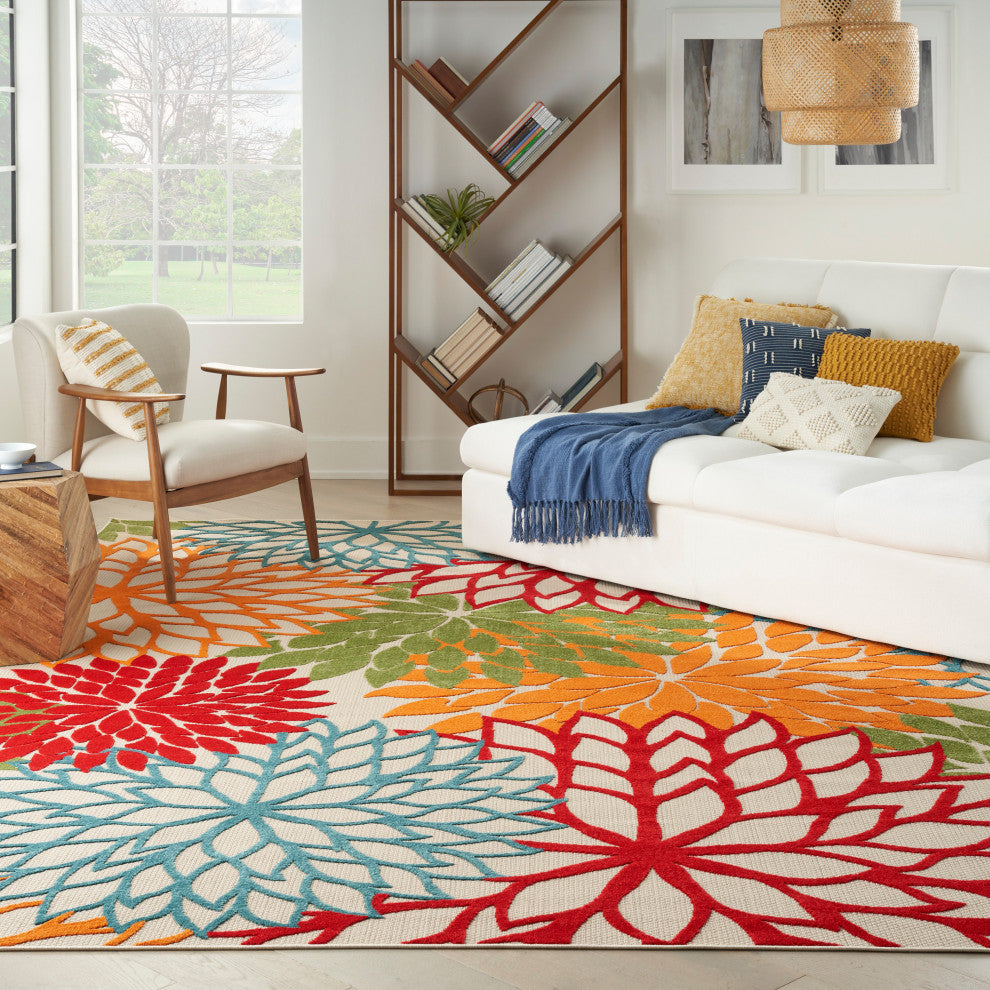 Nourison Aloha 9' x 12' Green Tropical Area Rug