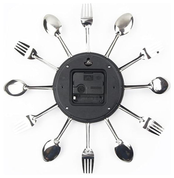 Kitchen Wall Clock, 3D Removable Modern Creative Cutlery