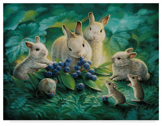 Kirk Reinert 'Blueberry Lunch' Canvas Art, 47"x35"